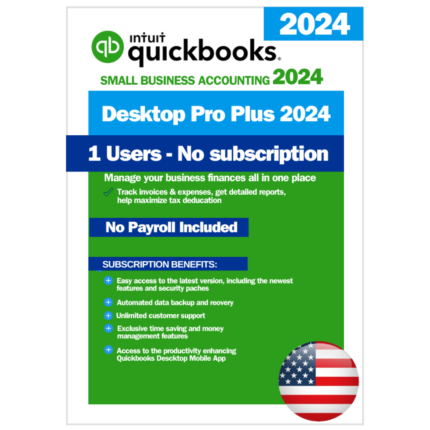 QuickBooks Desktop Pro Plus 2024 – USA Version (1 User)