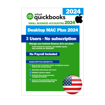 QuickBooks Desktop Mac Plus 2024 – USA Version (3 Users)